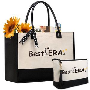 Music Era Lover Gifts, Top-Leather Handle Handbags Canvas Tote Bag :|